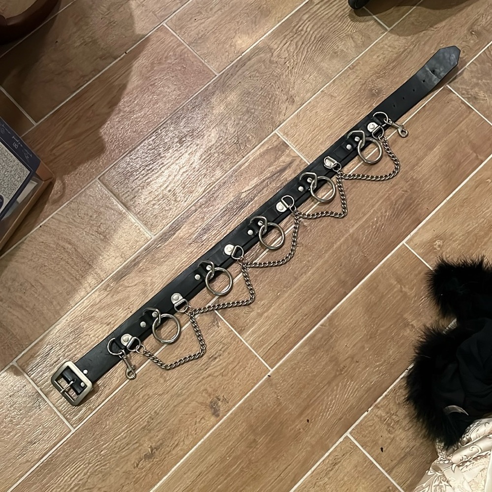 Heavy duty Bondage Belt with loops, chains and clips